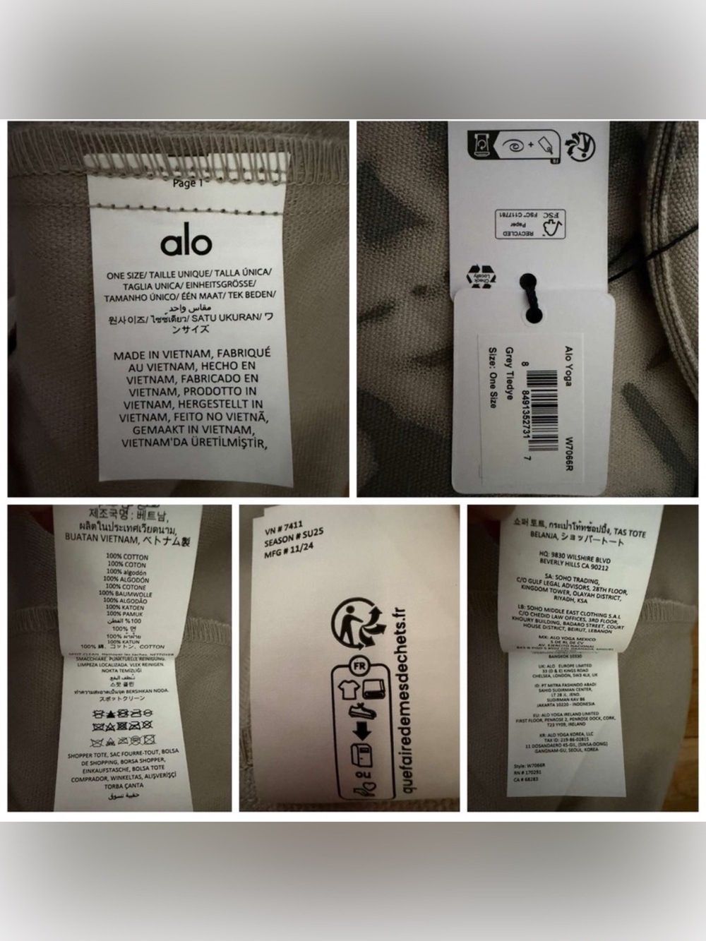 NWT Alo yoga canvas tie dye tote bag - Picture 13 of 15